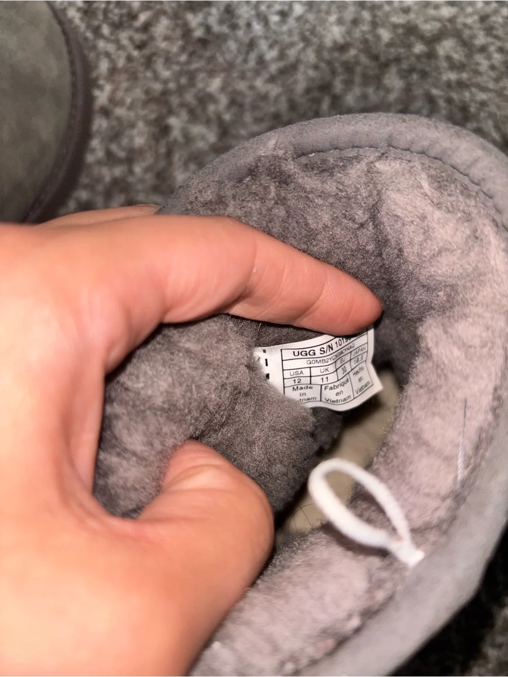 UGG Kids Classic Short Boot - Grey Suede US12